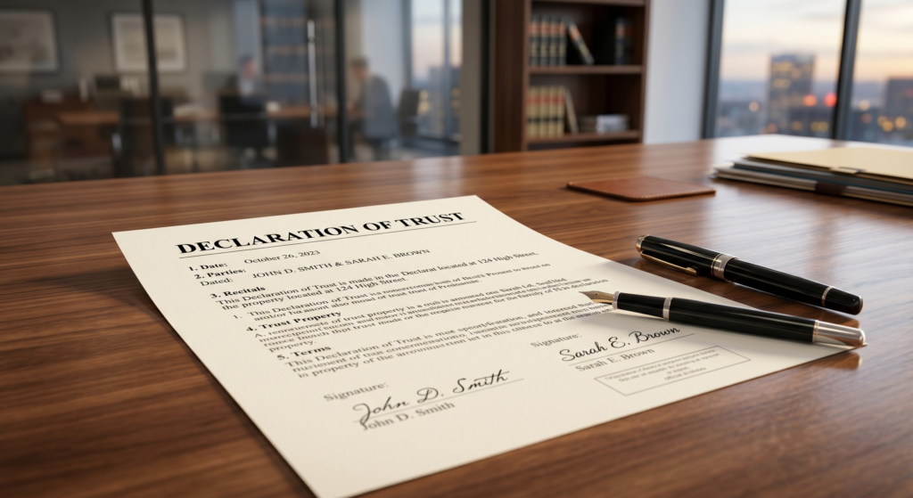Professional property litigation solicitor providing legal advice to a client.
