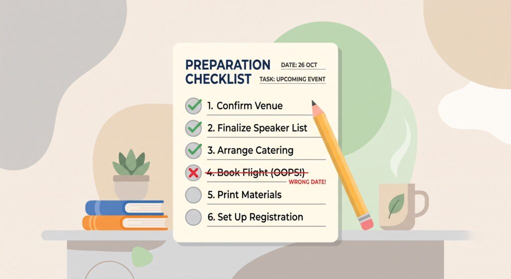 Checklist illustration showing common mistakes to avoid before UK family mediation sessions