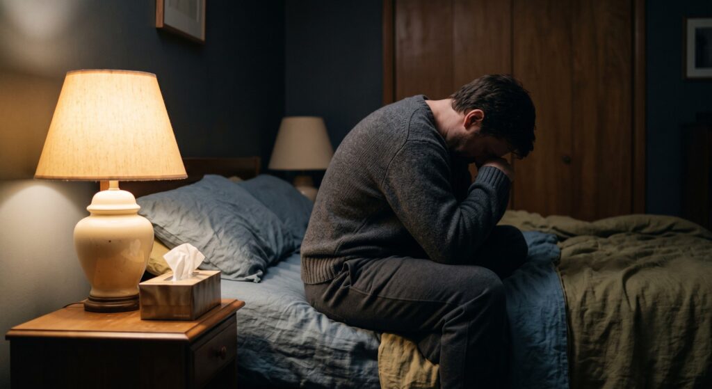 Person processing the emotional pain of divorce