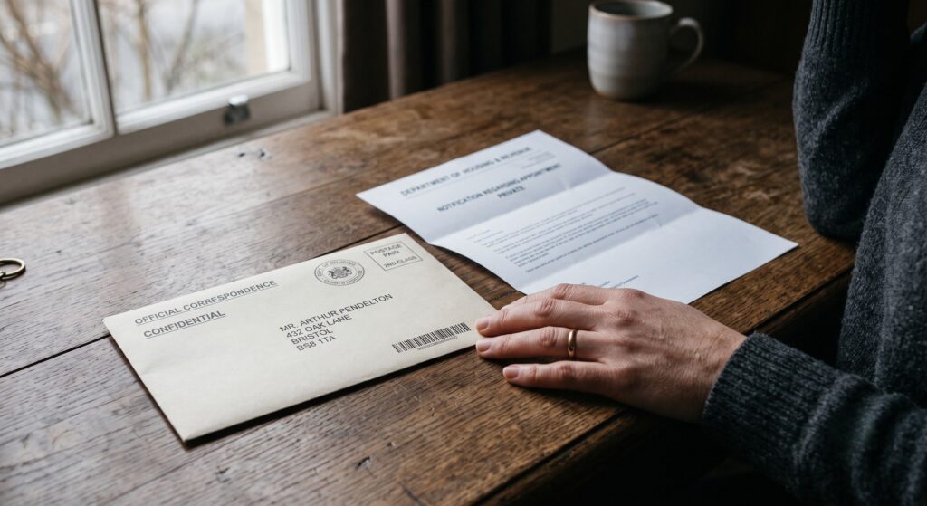 UK divorce notice of proceedings letter received by respondent
