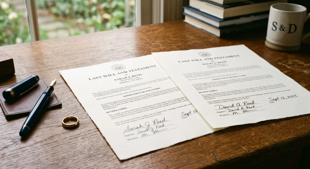 Mirror wills prepared for a couple in the UK