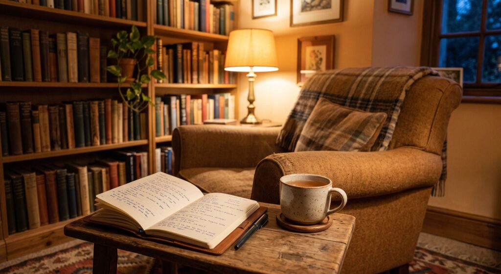 Notebook and tea representing questions about needing a solicitor for divorce in the UK